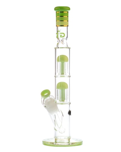 Grace Glass Big Cane Barrel Percolator Bong - Green image 1