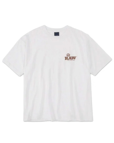 RAW X INTERBREED SLOW BURN T-SHIRT - WHITE image 1