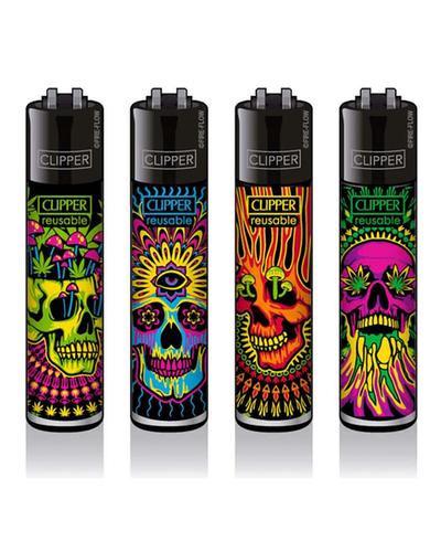 Clipper Lighter Trippy Skulls