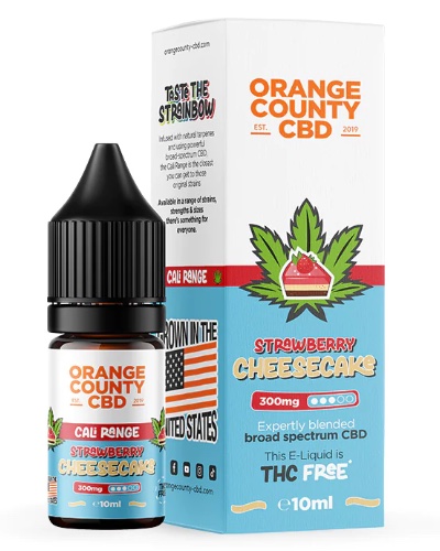 Orange County Strawberry Cheesecake CBD E-Liquid 10ml image 1